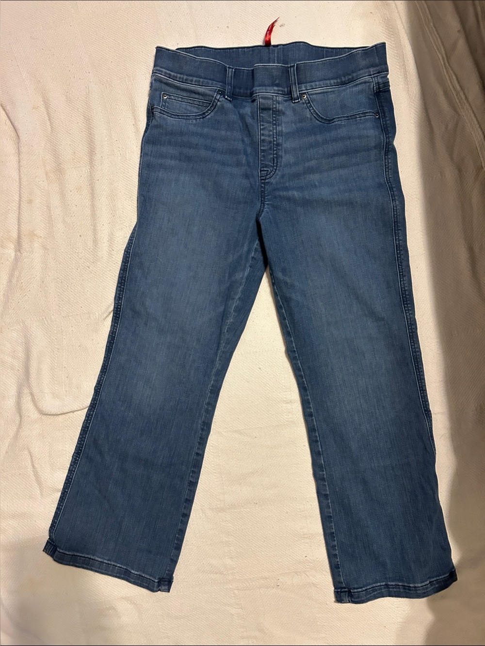 SPANX Boot-Cut Jeans in Blue Denim